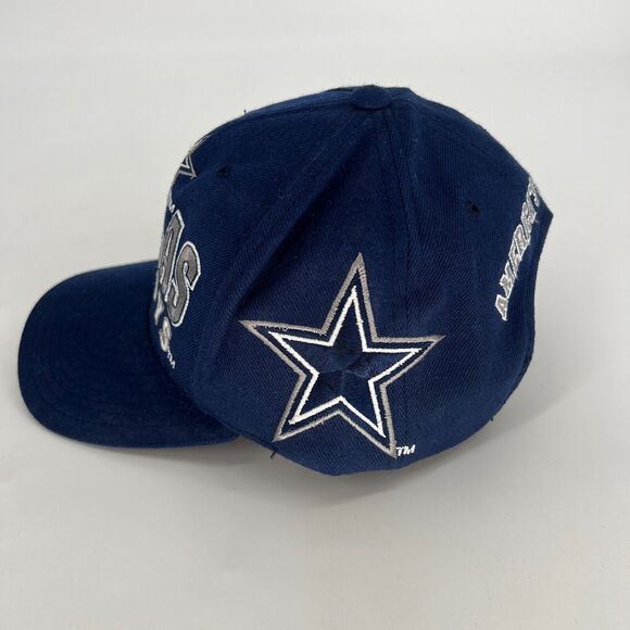 VTG Dallas Cowboys Back Script Snapback Hat Cap Blue Team NFL America's Team - Picture 4 of 9